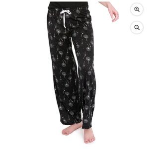 Black Dandelion Print Pajama lounge Pants